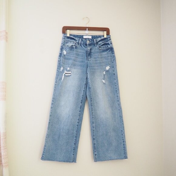 Vervet Mid Rise Wide Leg Distressed Jeans sz 26 - Picture 4 of 8